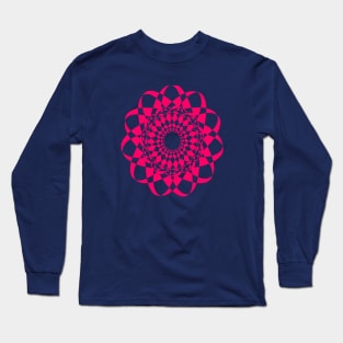 Spiritual  pink colour flower geometry mandala design Long Sleeve T-Shirt